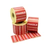 wholesale self adhesive roll packaging box warning sign fragile paper labels stickers