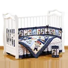 2017 new design wholesale natural cotton polyester applique embroidery pirate baby crib bedding sheets set