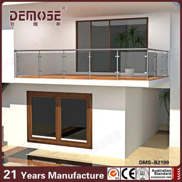 Demose interior staircase glass railing for beautiful home