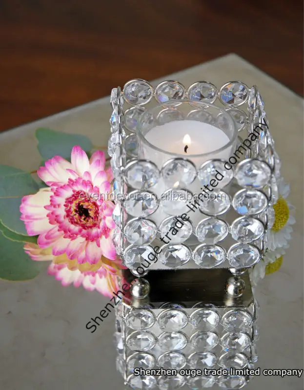 crystal tea light candle holders wedding table decoration for