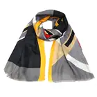 Mixed Colors Printing cross stripe Women Polyester Fibre Chiffon Scarves