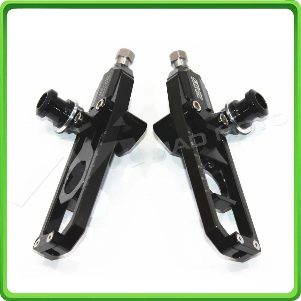 Motorcycle Chain Tensioner Adjuster with paddock bobbins kit for Suzuki GSXR1000 GSXR 1000 GSX-R1000 2007 2008 07 08 Black (3)