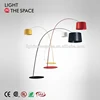 Factory Wholesale Iron Indoor E27 Bulb Hotel Modern Large Arch Curved Light Arc LED Floor Lamp