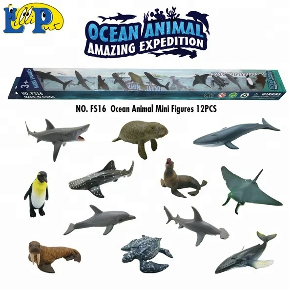 plastic pvc sea animal figurine marine animal model 12 designs