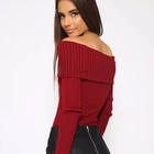 Sexy turn-down collar sleeve less lady's top fashion casual women sweater blouses