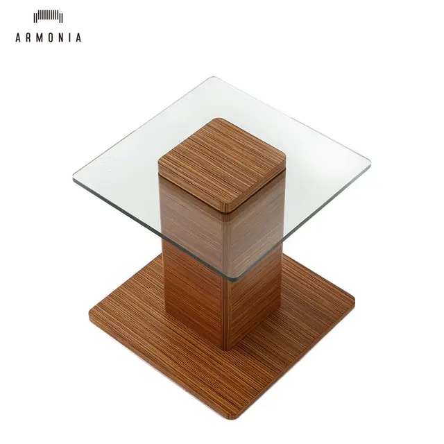Modern Design Furniture Living Room Square Glass Top Side Table