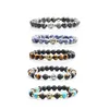2019 wholesale cheap fashion jewelry 8mm natural black lava volcanic and tiger eye gemstone stone beads mens buddha bracelet