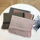 Cosum fashion tassel plain woven solid pure cashmere scarf shawl scarf cashmere plaid