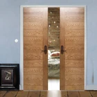 Apartment Interior Veneer Wooden Soundproof Sliding System Fire Rated Pocket Door