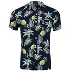 New products men kemeja hawaiian beach shirt pineapple shirts for men 100 percent cotton