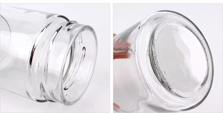 400ml clear round airtight glass honey food storage jars screw metal high lid