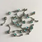 Bling Bling Mix Color Belly button Ring navel body piercing Bars Surgical Steel jewellery set