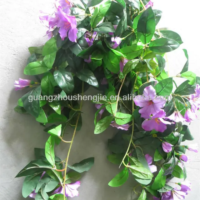 wholesale artificial azalea purple flowery wreaths vines shrubs