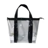 Customized Stadium Safty Clear PVC tote bag Custom Black Zipper Clear Stadium PVC Shopping Tote Bag