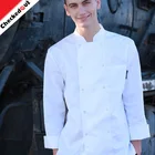 2017 OEM professional double breasted chef coat long sleeve white hotel bar kitchen work uniform