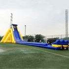 Factory Supply yellow and blue 10 meter high inflatable water slide for adult