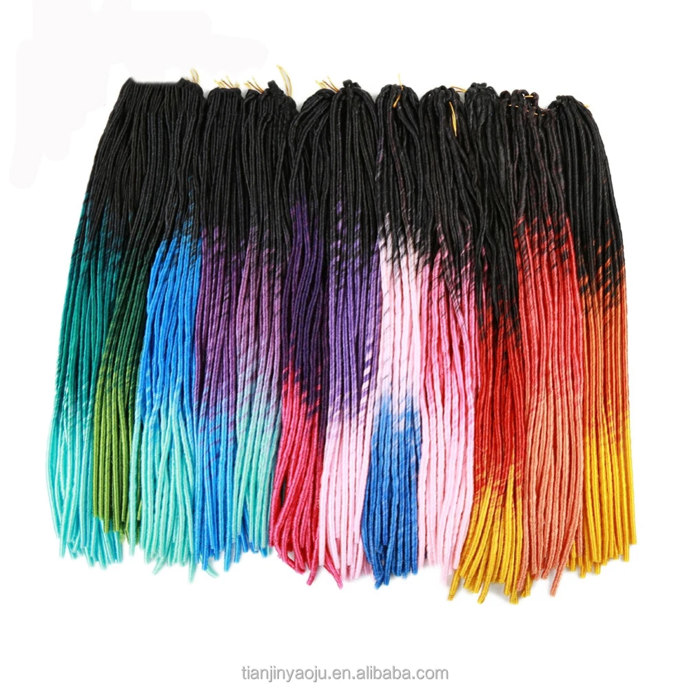 ombre soft dread lock synthetic braiding hair/soft dreads