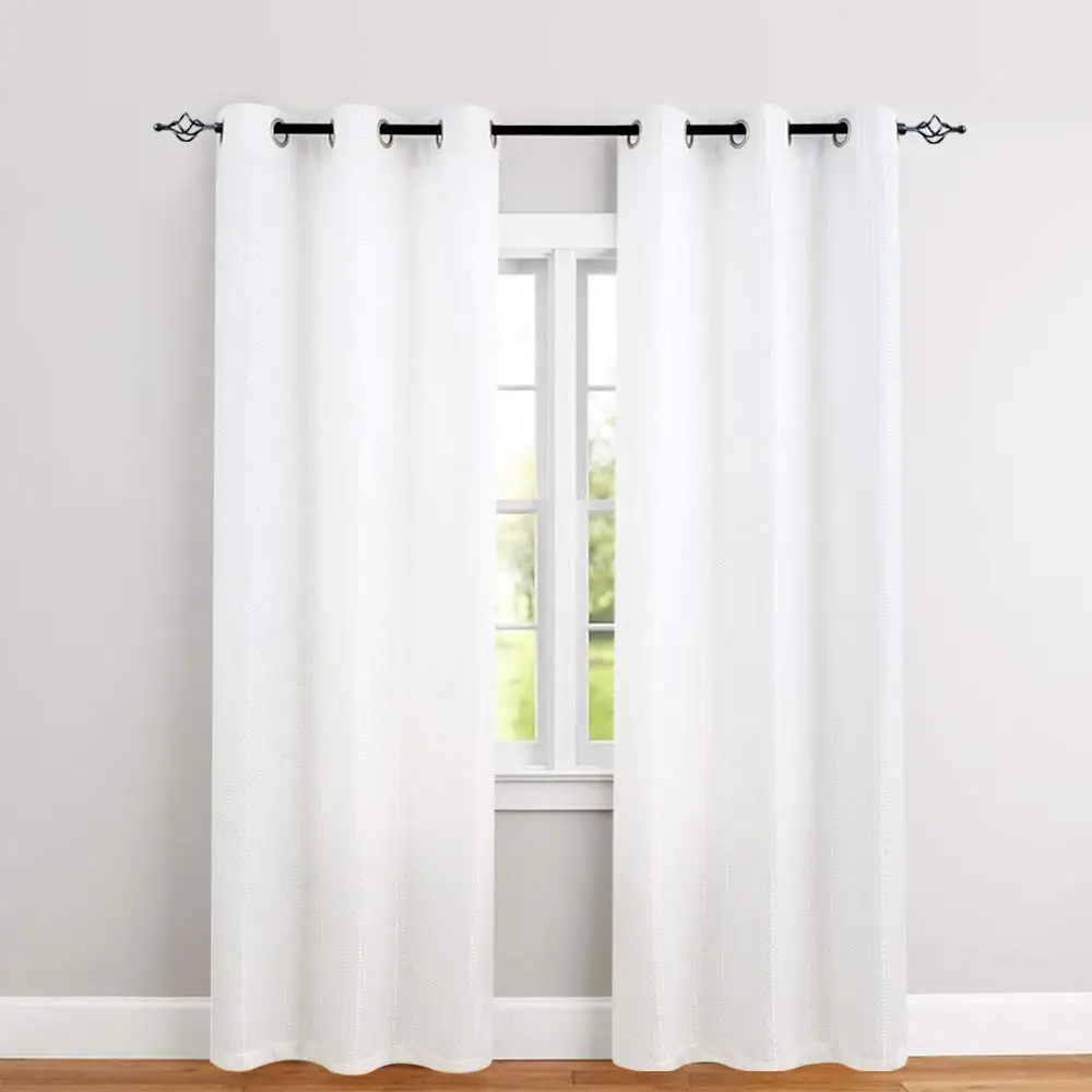Waffle Woven Textured Short Window Curtain For Bathroom Waterproof