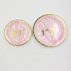 S+S Tableware Paper Gold Plate Set for Wedding Party .
