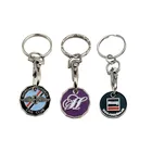 Custom Metal Shopping Cart Coin Holder Keyring /Shopping Trolley Coin Keychain