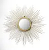 Wholesale luxury sun shaped design antique brass color metal framed home decorative wall hanging gold mirror