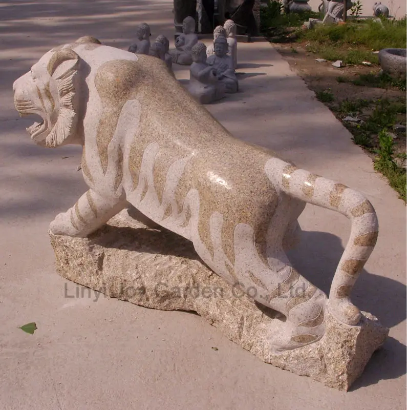 Grande Statue Animal Sauvage Moderne En Granite Sculpté Grandeur Nature