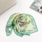 Processing custom enterprise personality logo design printing small silk satin square scarf