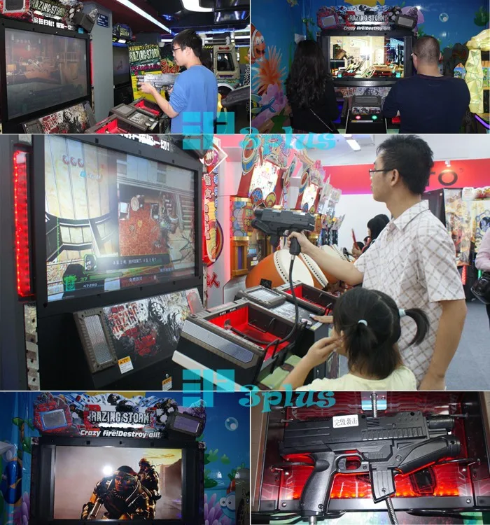 Threeplus Coin Operated 4d Razing Storm Shooting Arcade Game Machine