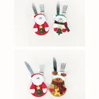 HB024 latest design snowman clothing felt knife and fork case for Christmas decoration