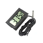 Black Mini LCD Display Electronic Fish Tank Water Detector Thermometer With Probe Celsius Aquarium Digital Thermograph