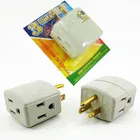 3 Outlet 3 Sided Triple Cube Grounding Adapter
