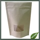 transparent window kraft paper pouch bags,environmentally friendly paper pouch bags for food