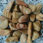 China Supplier Wooden Yellow Pebble Stone For Landscaping