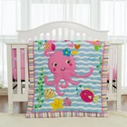 baby girl applique comforter set for cribs cotton nursery bedding set
