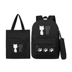 School Backpack Backpack School 3 Pcs Cartoon Print Korean Edition College Student School Backpack Set