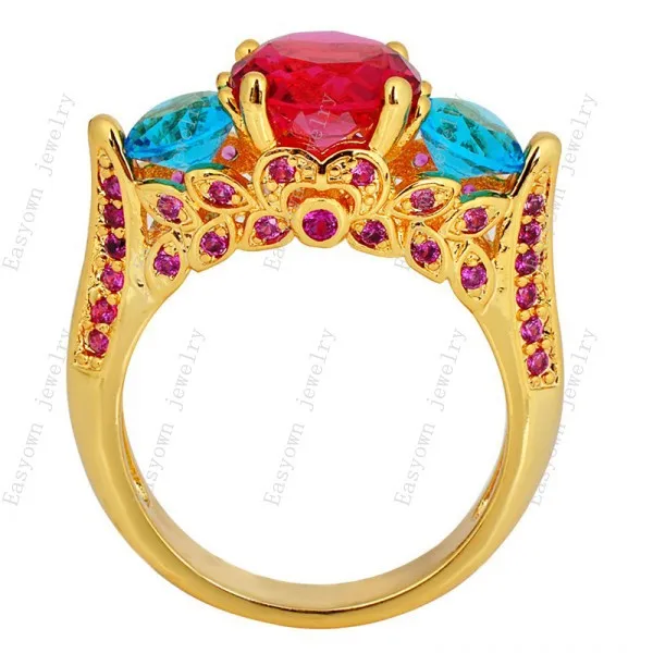 10ps/lot Size 6/7/8/9/10 Women Fashion Jewelry Rings 10KT Yellow Gold Filled Zircon Stone Finger Ring Best Selling RY0241