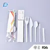 Wholesale Round Handle Airline Disposable Plastic Cutlery with Napkin