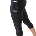 Custom Running Fitness Capri Pants Women Yoga Pants With Phone Pocket