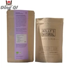 Wholesale resealable snack food kraft paper stand up zipper coffee pouch bag