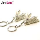 Korean Style Smart Bunny Diamond Key Chain Rabbit Keychain