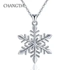 925 Sterling Silver christmas Bridesmaid Elegant snow snowflake pendant necklace