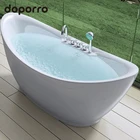 Fashionable acrylic durable whirlpool bathtub freestanding white bath tub