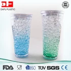 wholesale plastic double wall ice cup with straw custom logo gel cooler cup