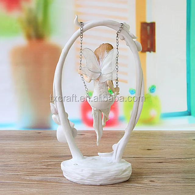 design elegant wedding gifts 3d angel swing polyresin crafts