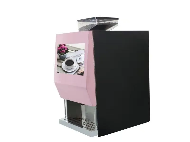 Jk90 máquina de venda automática de café fresco sem toque, concha de aço carbono e vidro temperado, bomba facial de água/torneira, google pay, fornecedor de código qr
