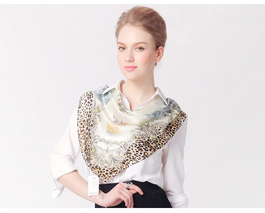 2015 spring and summer high quality 100% silk scarf 90x90cm large square neck foulard women pure silk fashion scarves