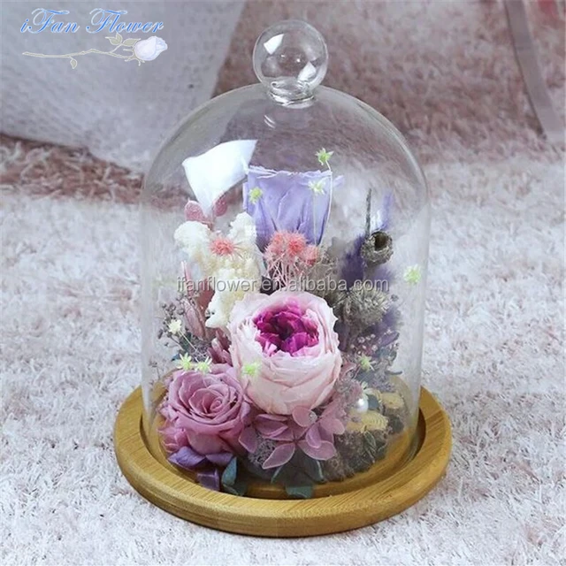 unique style latest wholesale preserved flowers in glass
