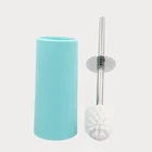 Best selling household cleaning tool pp toilet brush set with tall cylinder holder