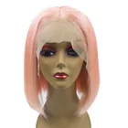 2018 fashion light yaki bob wig short human hair frontal lace wigs with baby hair natural hair brazilian wig