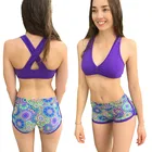 Private label sexy women sports bra and shorts set